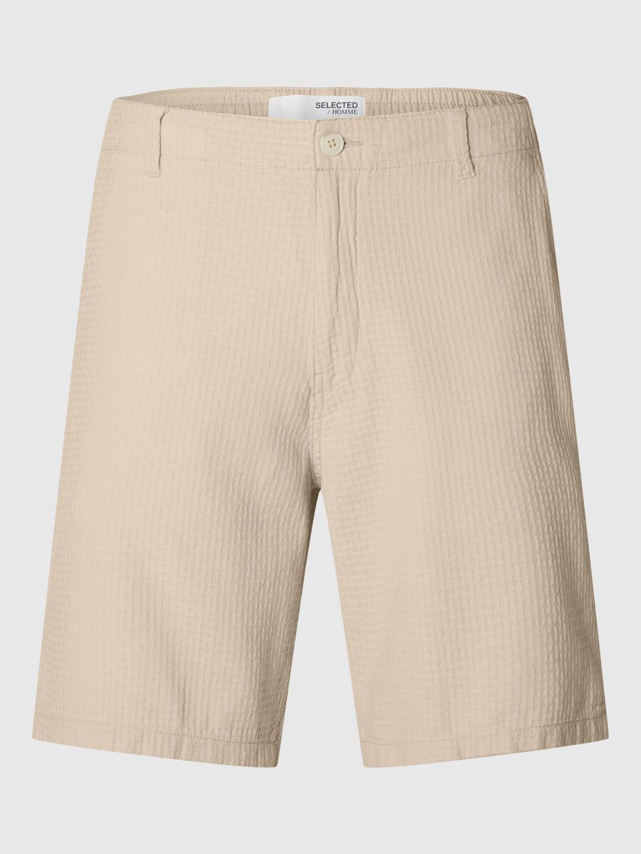 Selected COTTON SHORTS, Oatmeal, highres - 16093679_Oatmeal_1104084_001.jpg