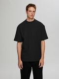 Selected RELAXED FIT WAFFLED  T-SHIRT, Black, highres - 16096331_Black_008.jpg