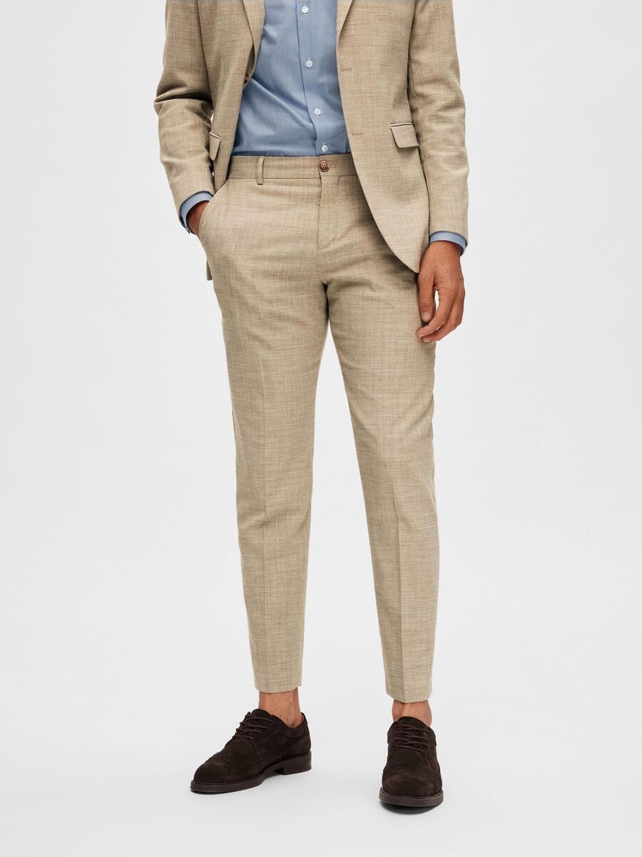 Selected LINEN BLEND TROUSERS, Sand, highres - 16087871_Sand_003.jpg