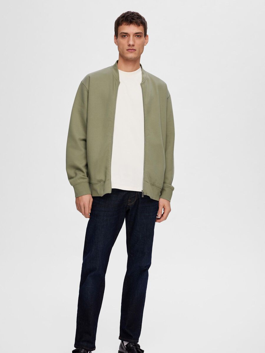 Selected JERSEY GILET EN SWEAT, Vetiver, highres - 16092589_Vetiver_003.jpg
