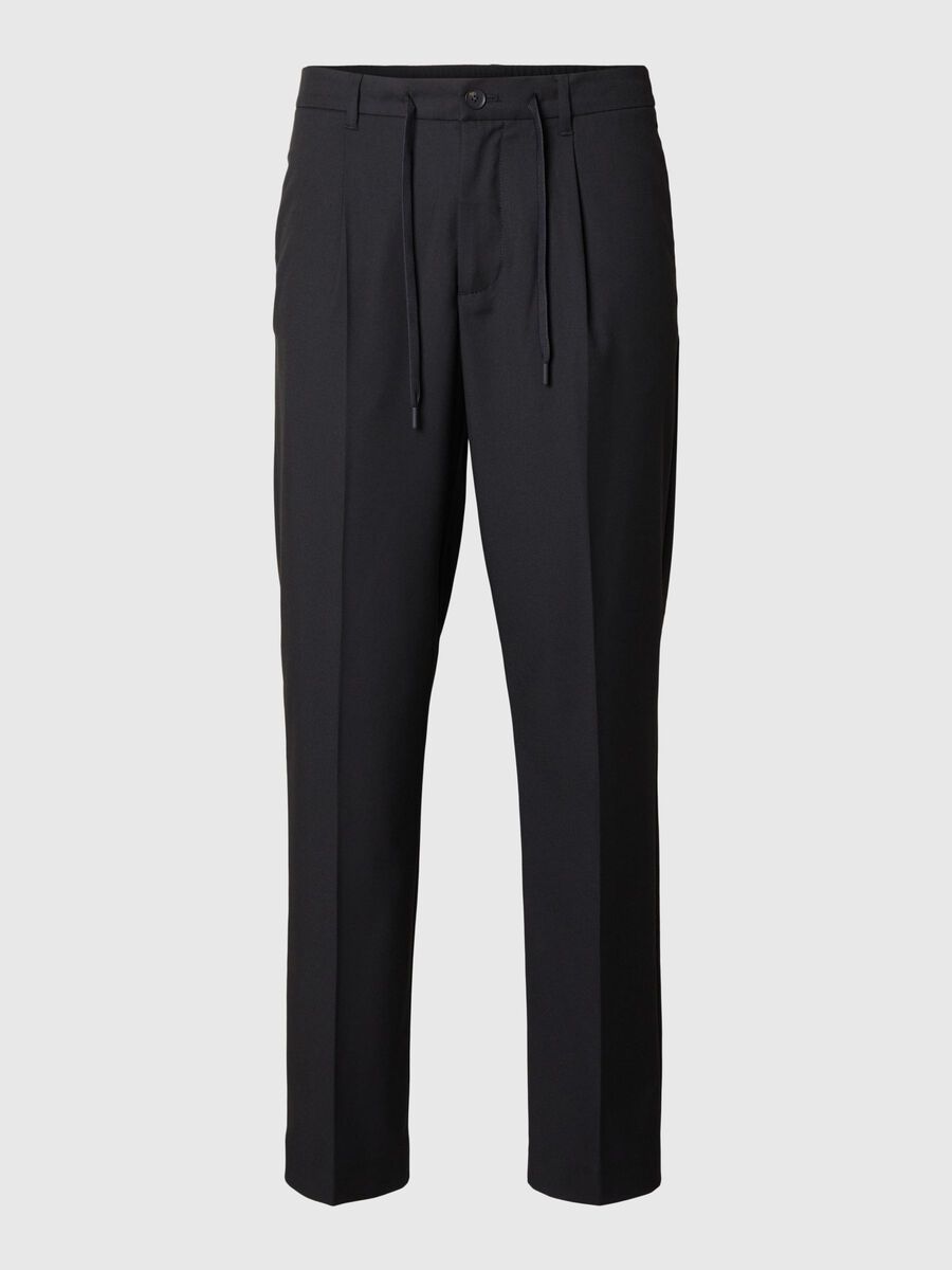 Selected VISKOSEMIX BUNDFALTEN HOSE, Black, highres - 16094358_Black_001.jpg