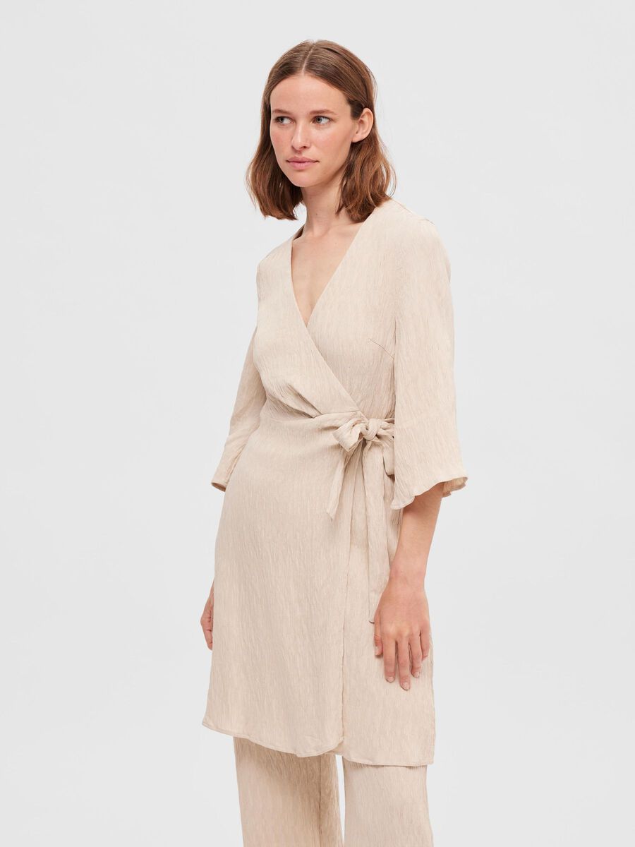 Selected PLISSÉ WRAP DRESS, Sandshell, highres - 16092559_Sandshell_003.jpg