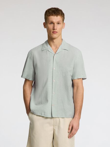 Selected MEZCLA DE LINO CAMISA DE MANGA CORTA, Iceberg Green, highres - 16092978_IcebergGreen_003.jpg