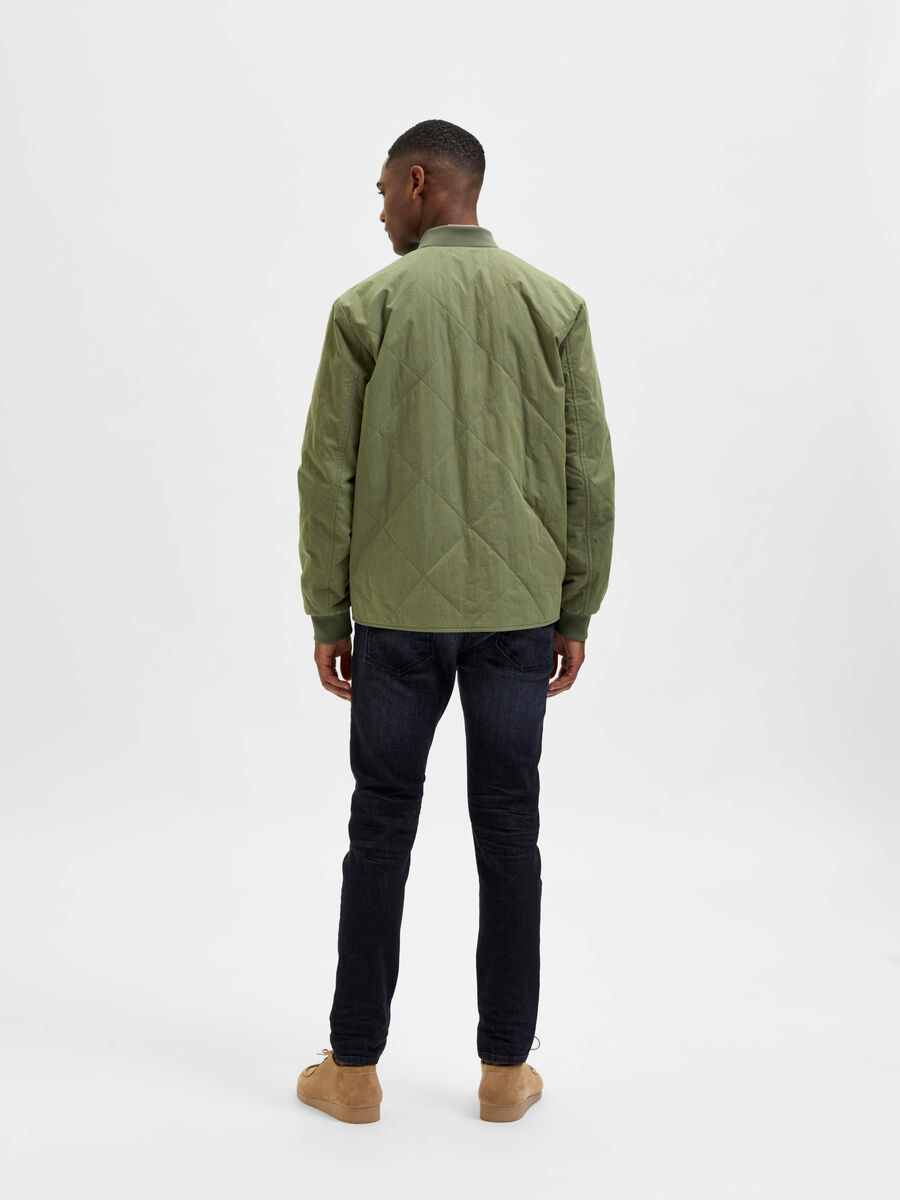 Selected QUILTED BOMBER JACKET, Olivine, highres - 16083527_Olivine_004.jpg