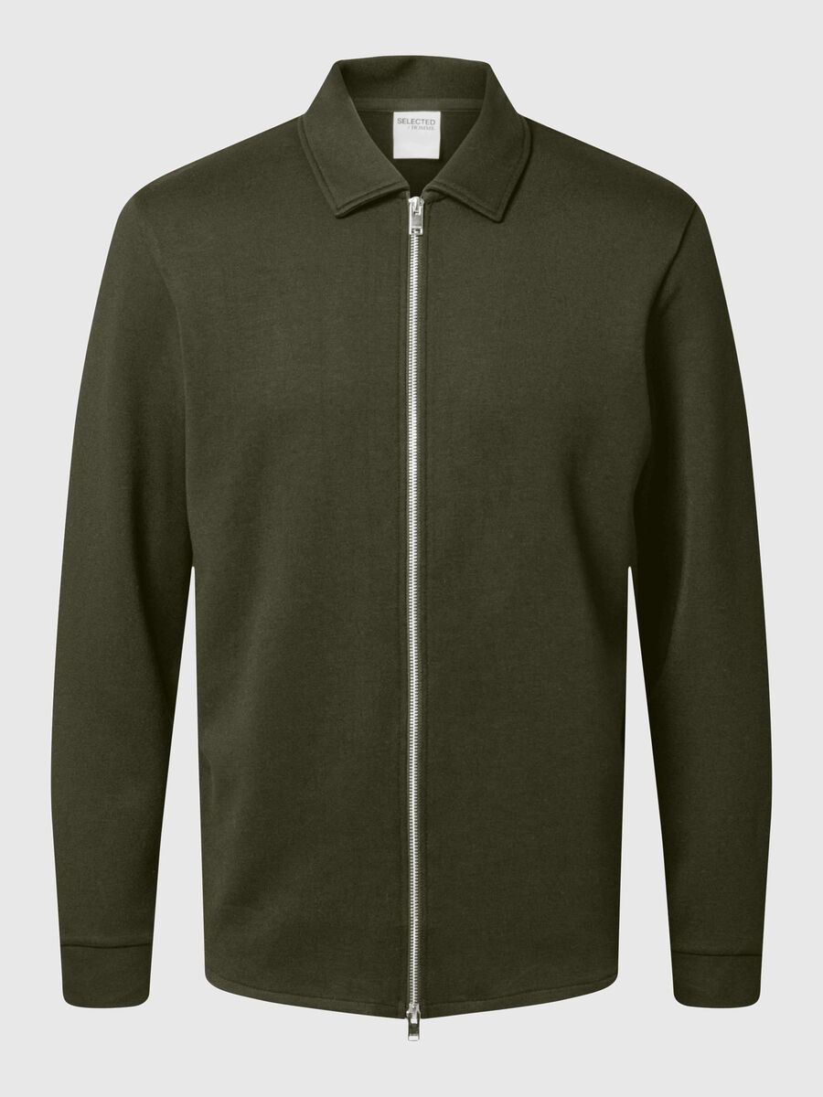 Selected VISCOSE BLEND CARDIGAN, Forest Night, highres - 16096685_ForestNight_001.jpg