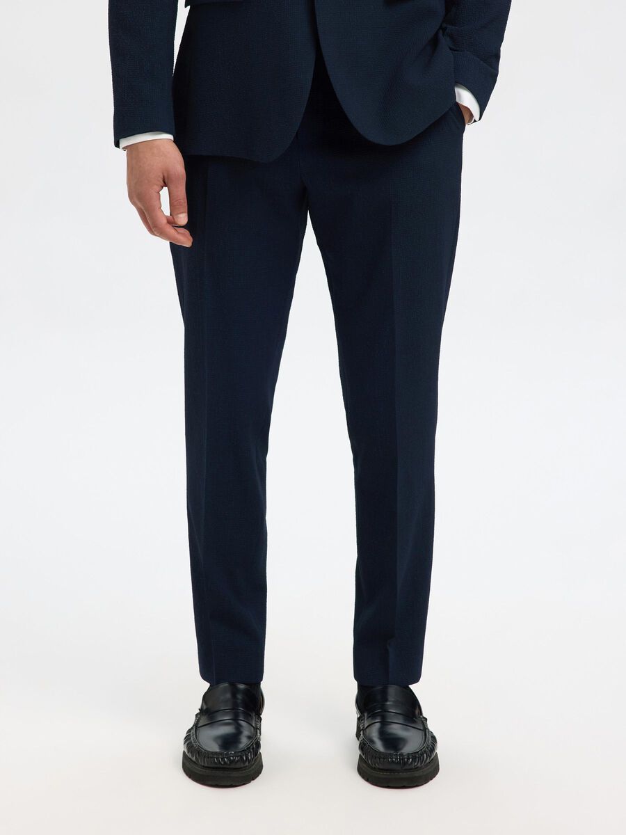 Selected SEERSUCKER SLIM-FIT BLAZER, Dark Navy, highres - 16097091_DarkNavy_004.jpg