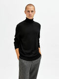 Selected ROLL NECK KNITTED PULLOVER, Black, highres - 16082064_Black_892643_003.jpg