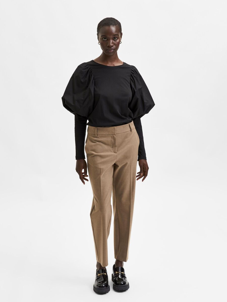 Selected CROPPED TROUSERS, Camel, highres - 16075613_Camel_790116_005.jpg