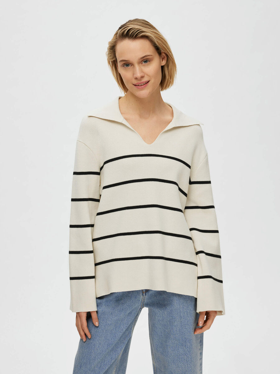 Selected OVERSIZED STRIKKET PULLOVER, Birch, highres - 16089179_Birch_1016148_003.jpg