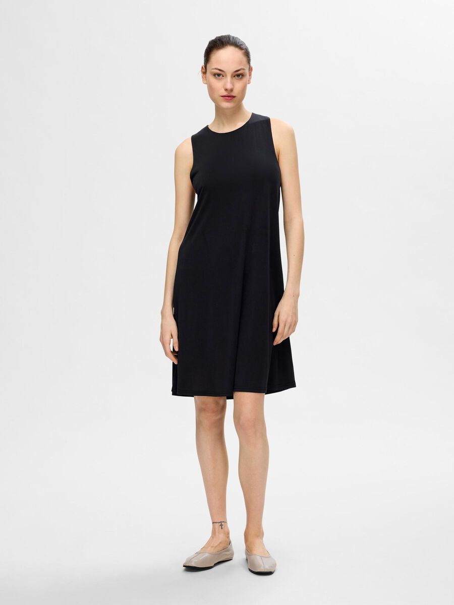 Selected SLEEVELESS MINI DRESS, Black, highres - 16093816_Black_005.jpg