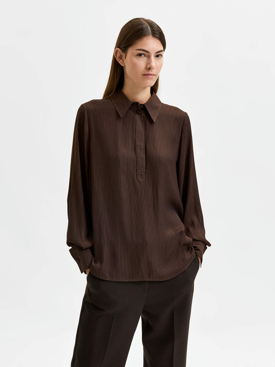 Selected LONG SLEEVE SHIRT, Coffee Bean, highres - 16081791_CoffeeBean_003.jpg