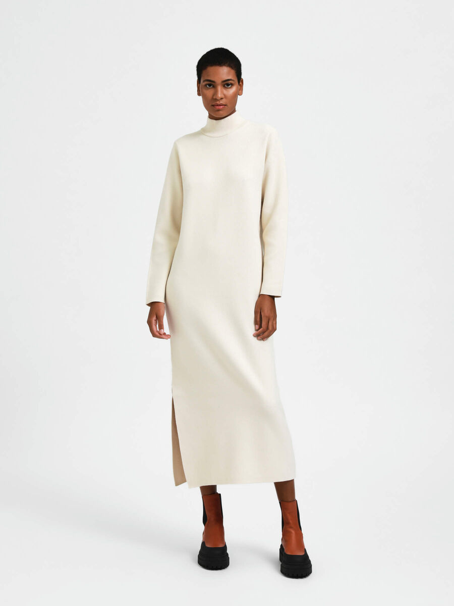 Selected KNITTED MIDI DRESS, Birch, highres - 16087996_Birch_005.jpg