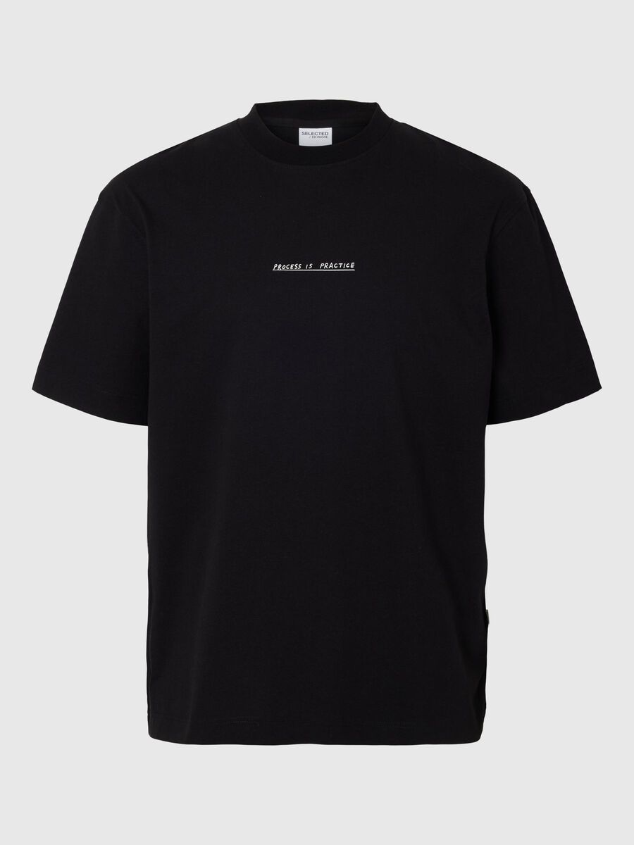 Selected IMPRIMÉE T-SHIRT, Black, highres - 16096795_Black_001.jpg