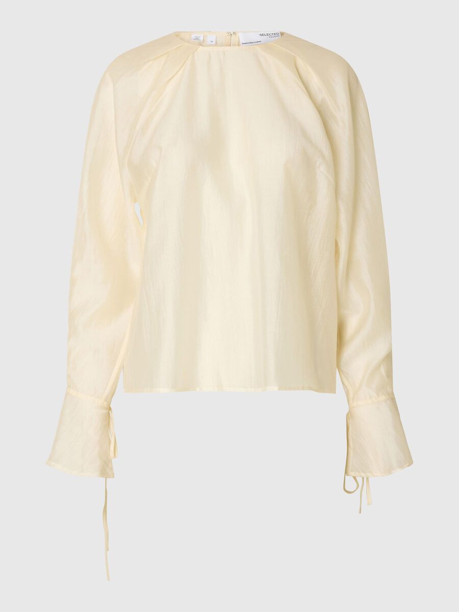 Selected DETAILED LONG SLEEVED BLOUSE, Angora, highres - 16097763_Angora_001.jpg
