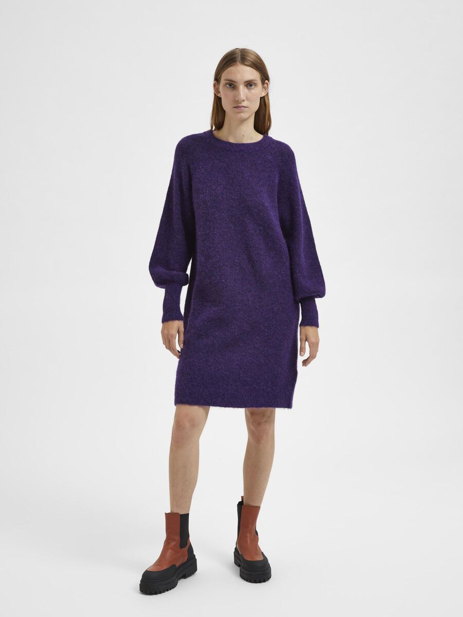 Selected LONG SLEEVED KNITTED DRESS, Acai, highres - 16082201_Acai_898207_005.jpg