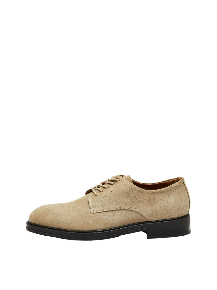 Selected SUEDE DERBY SHOES, Incense, highres - 16084115_Incense_001.jpg