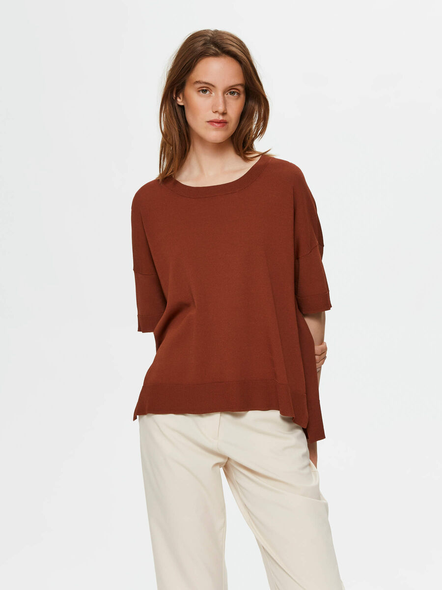 Selected LOOSE FIT - T-SHIRT, Smoked Paprika, highres - 16050217_SmokedPaprika_003.jpg