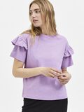 Selected ORGANIC COTTON RUFFLE T-SHIRT, African Violet, highres - 16079837_AfricanViolet_008.jpg