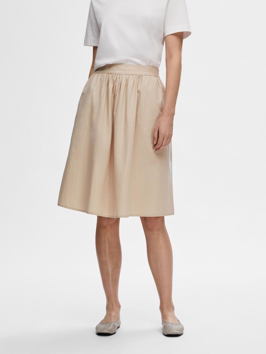 Selected COTTON MIDI SKIRT, Humus, highres - 16094349_Humus_003.jpg