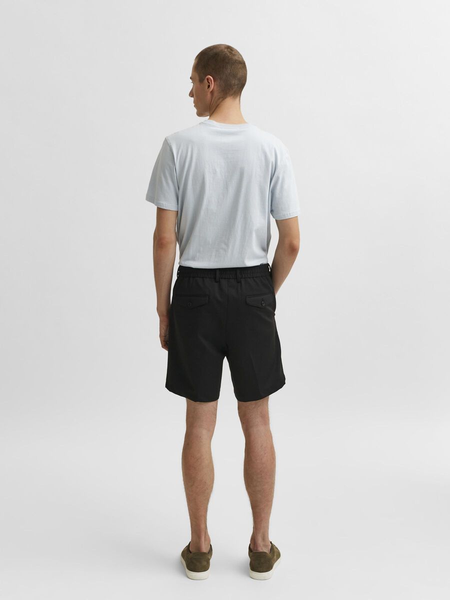 Selected TAILORED LOOK STRETCH CARGO SHORTS, Black, highres - 16079023_Black_004.jpg