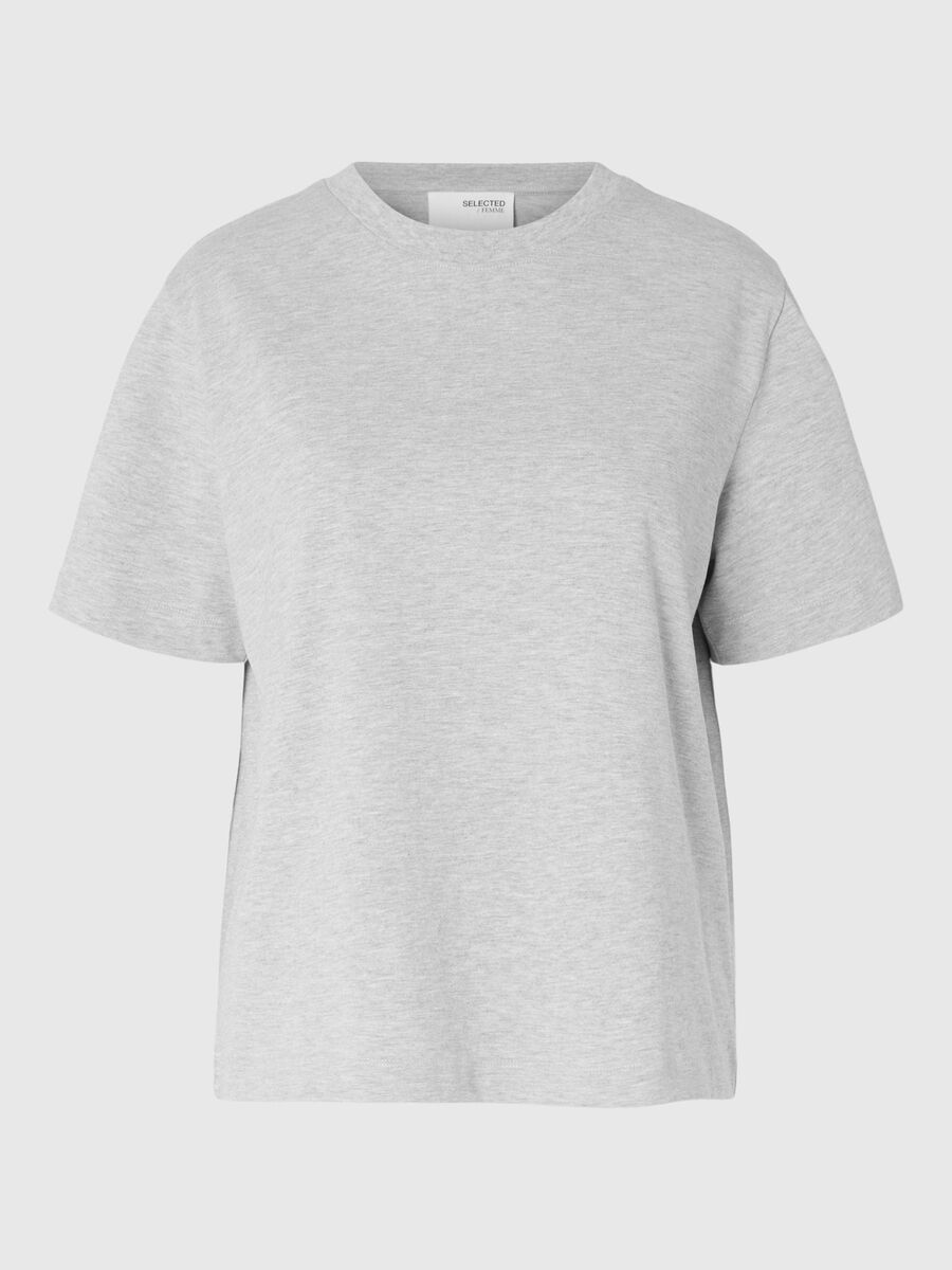 Selected BOXY T-SHIRT, Light Grey Melange, highres - 16087919_LightGreyMelange_001.jpg