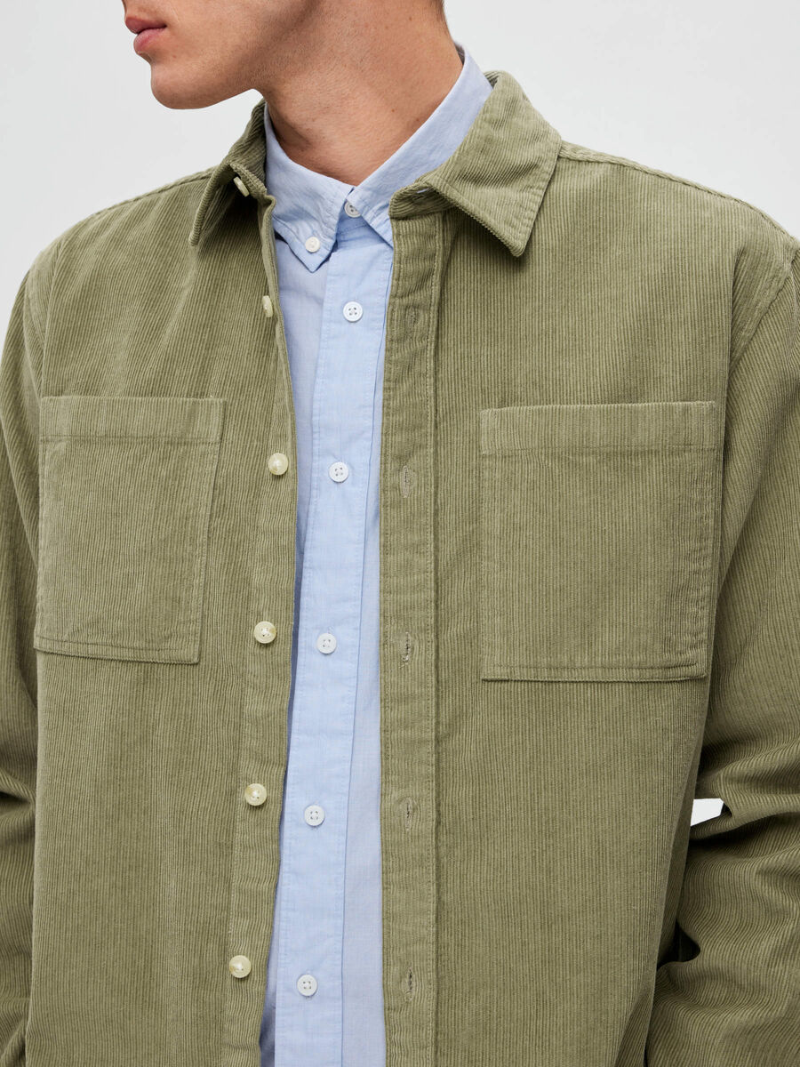 Selected CORDUROY OVERSHIRT, Vetiver, highres - 16088282_Vetiver_006.jpg