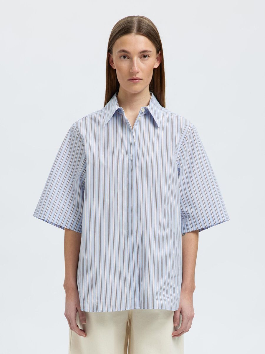 Selected CAMICIA A MANICHE CORTE, Cashmere Blue, highres - 16097877_CashmereBlue_1185753_003.jpg