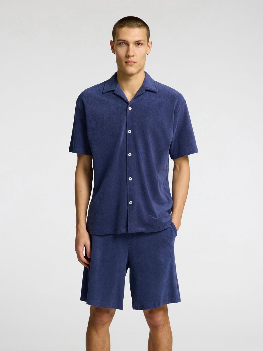 Selected TERRYCLOTH SHORT SLEEVED SHIRT, Oceana, highres - 16096778_Oceana_003.jpg