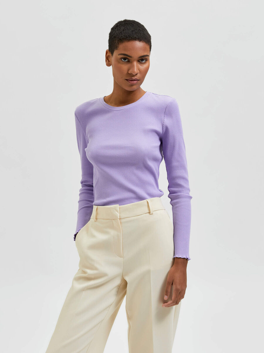 Selected NORMES SÉLECTIONNÉES EN COTON BIOLOGIQUE T-SHIRT, Violet Tulip, highres - 16079210_VioletTulip_003.jpg