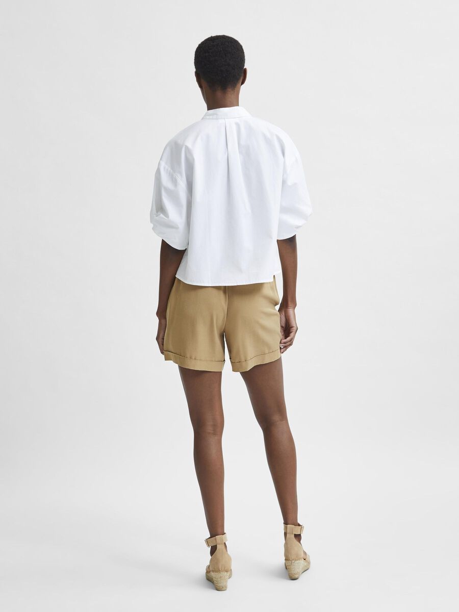 Selected TENCEL™ LYOCELL BLØDT BÆLTE SHORTS, Kelp, highres - 16079008_Kelp_004.jpg