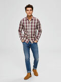 Selected SLIM FIT CHECKED - SHIRT, Bone White, highres - 16071935_BoneWhite_733417_005.jpg