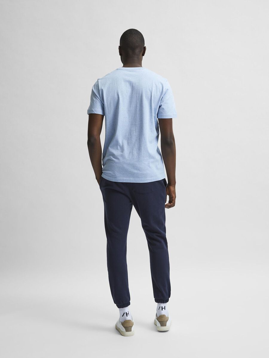 Selected REGULAR FIT ORGANIC COTTON T-SHIRT, Ballad Blue, highres - 16078601_BalladBlue_842019_004.jpg