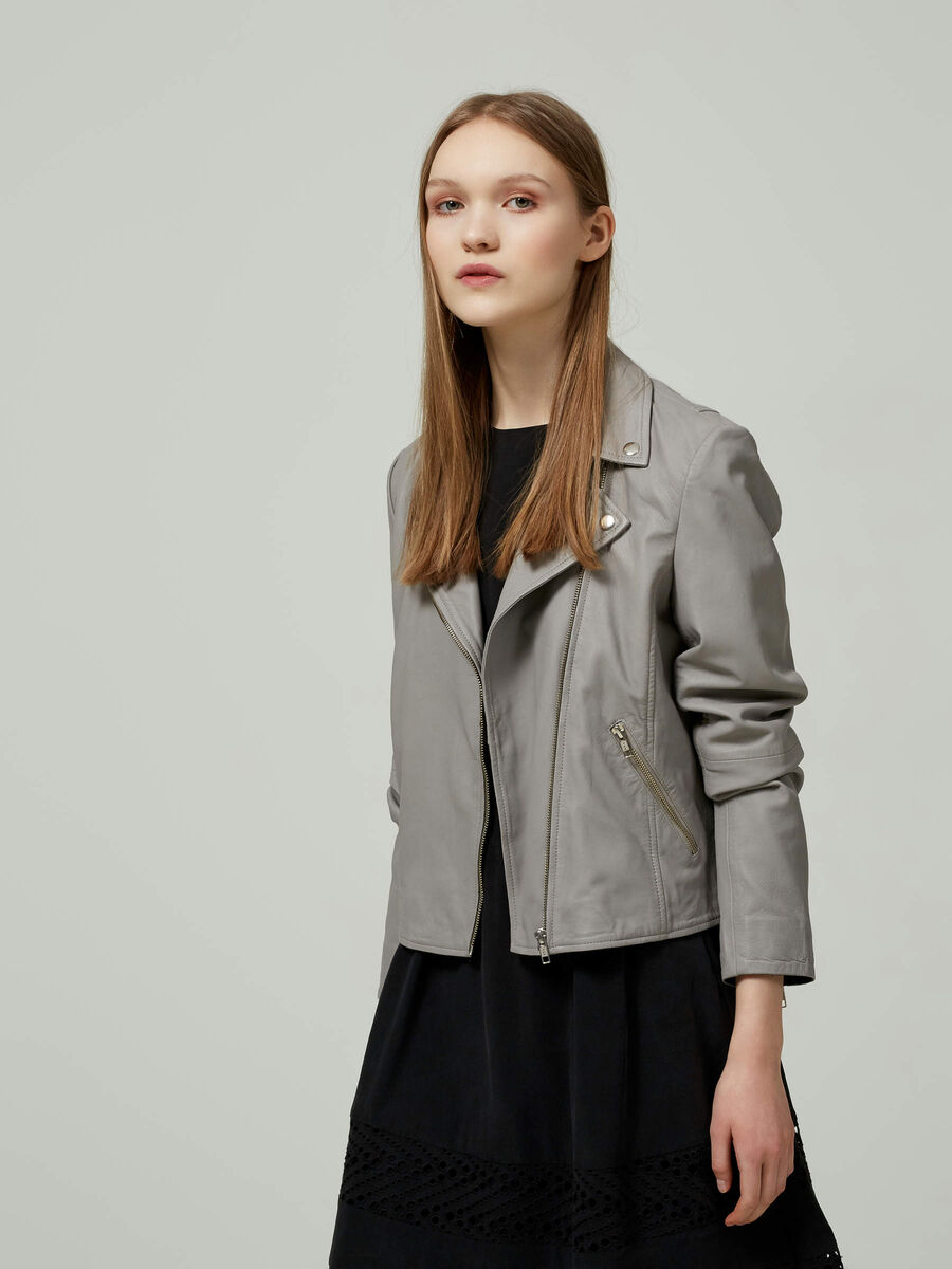 Selected LAMB  - LEATHER JACKET, Dove, highres - 16058372_Dove_003.jpg