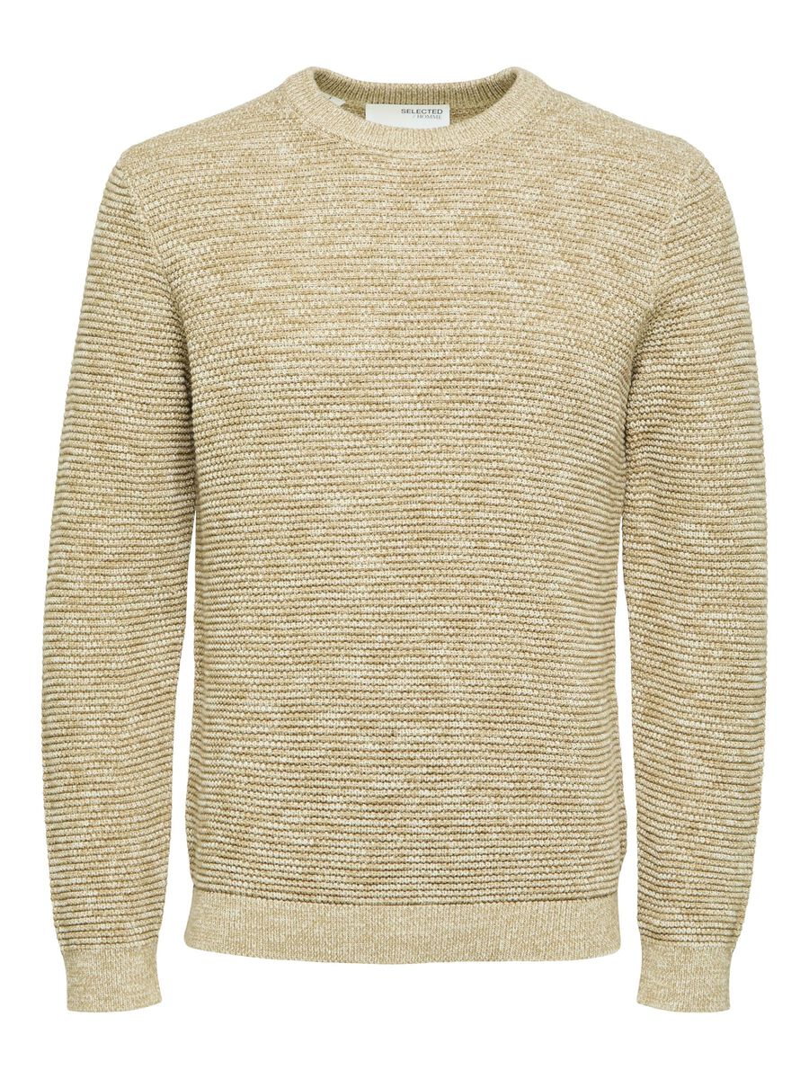 Selected RUNDHALSAUSSCHNITT STRICKPULLOVER, Kelp, highres - 16059390_Kelp_954849_001.jpg