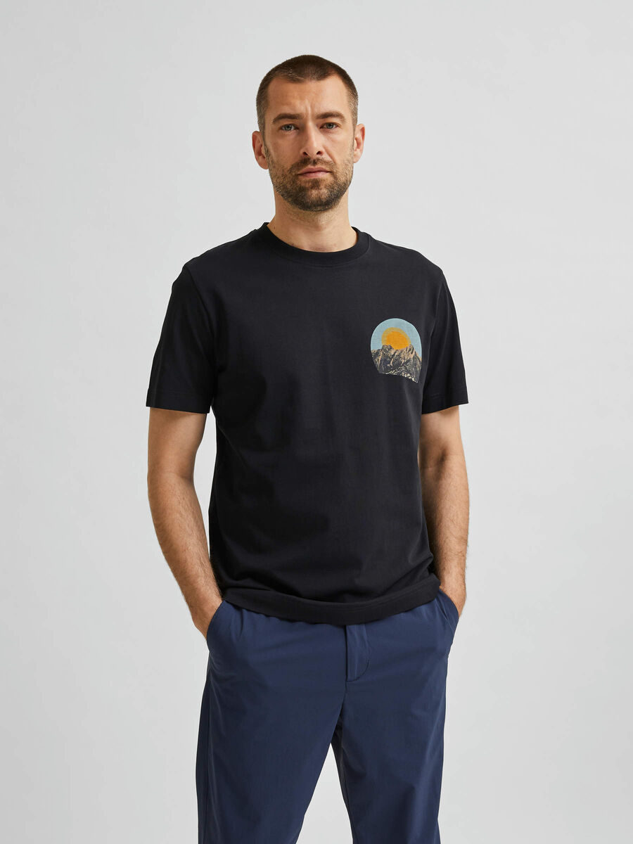 Selected NATUUR GEÏNSPIREERDE PRINT T-SHIRT, Black, highres - 16080146_Black_003.jpg