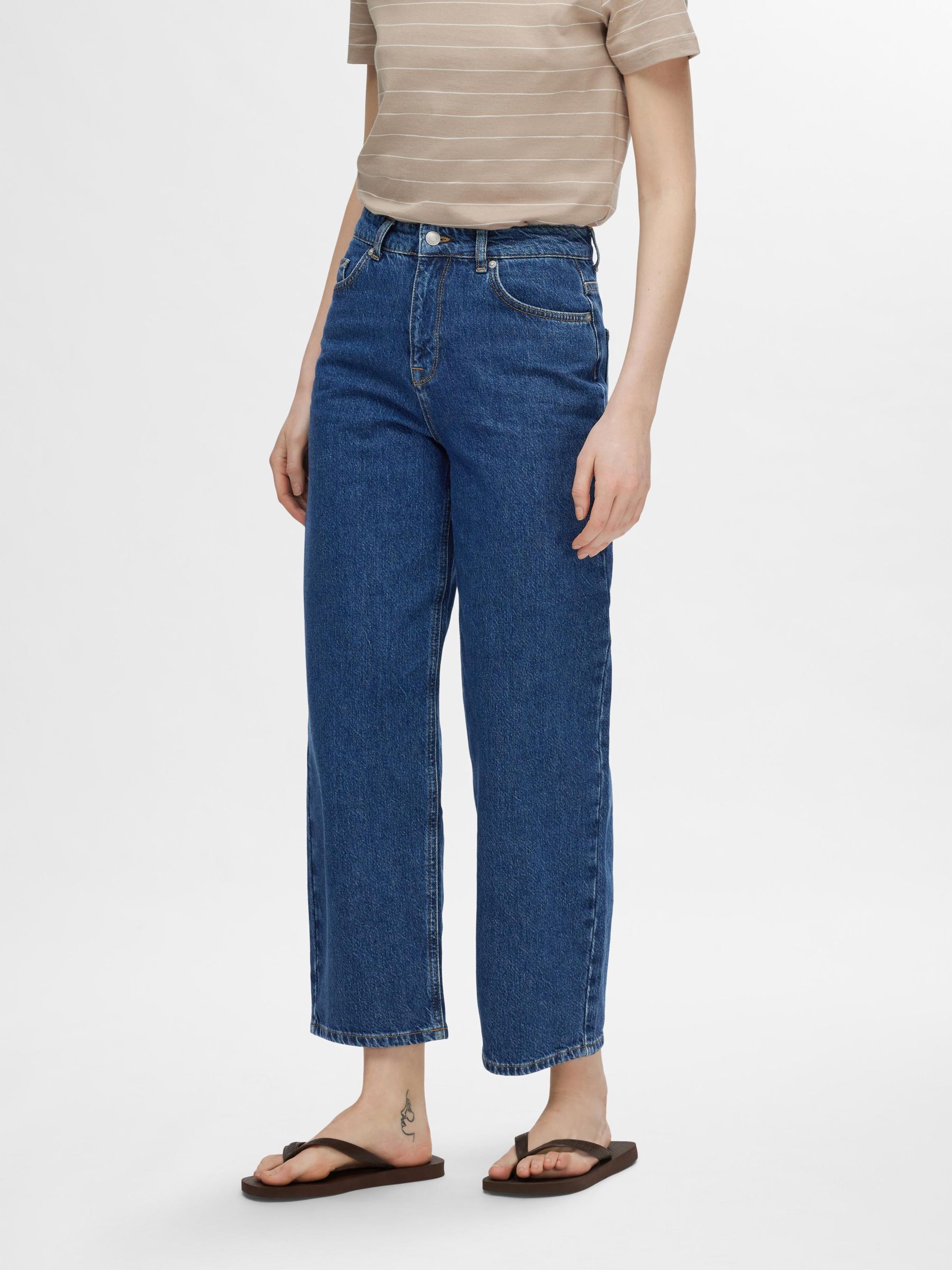 CROPPED STRAIGHT FIT JEANS Blue SELECTED FEMME