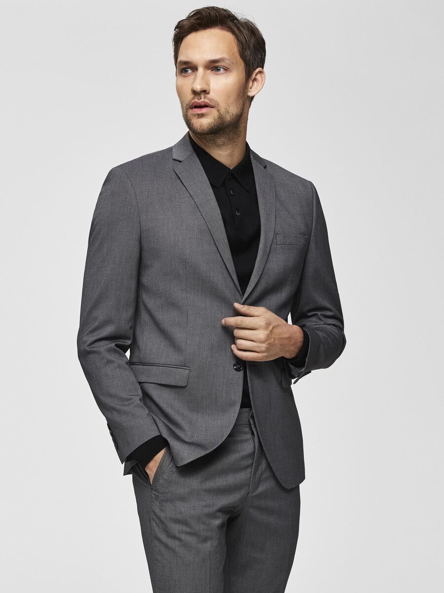 Selected COUPE SLIM - BLAZER, Dark Grey Melange, highres - 16069322_DarkGreyMelange_003.jpg