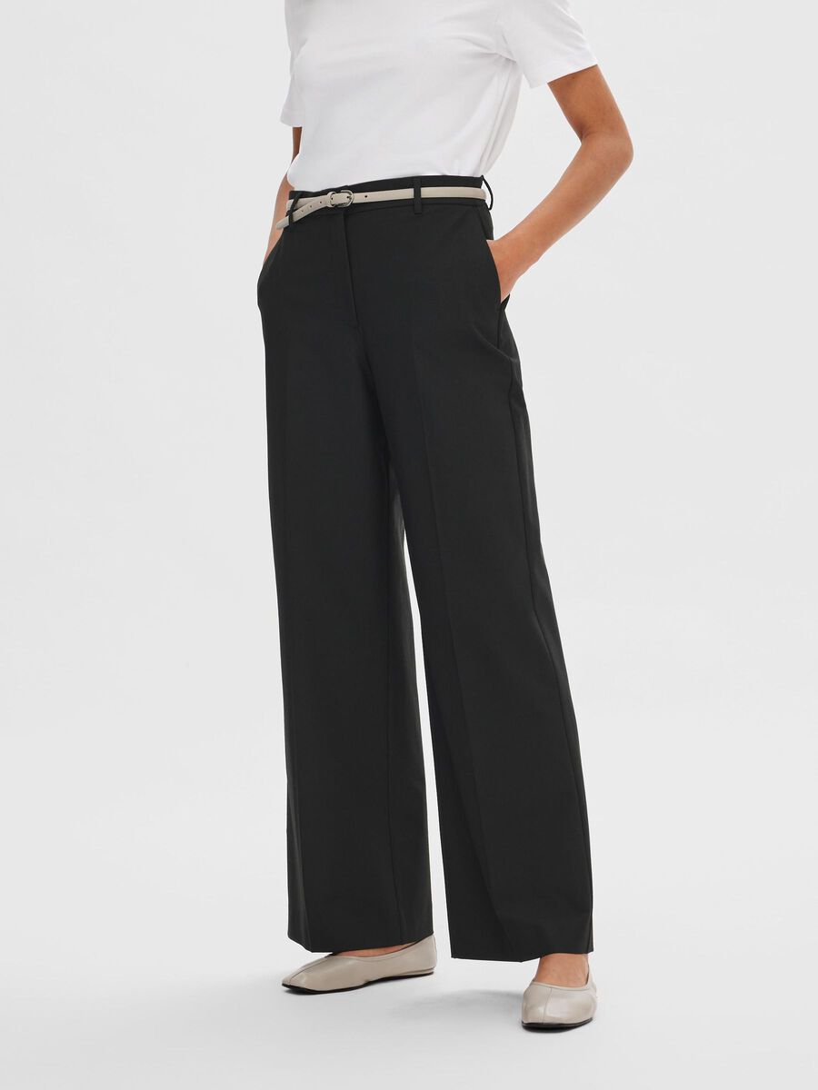 Selected CLASSIC WIDE-LEG TROUSERS, Black, highres - 16089743_Black_003.jpg