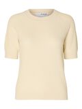Selected SHORT-SLEEVED KNITTED TOP, Birch, highres - 16092292_Birch_001.jpg