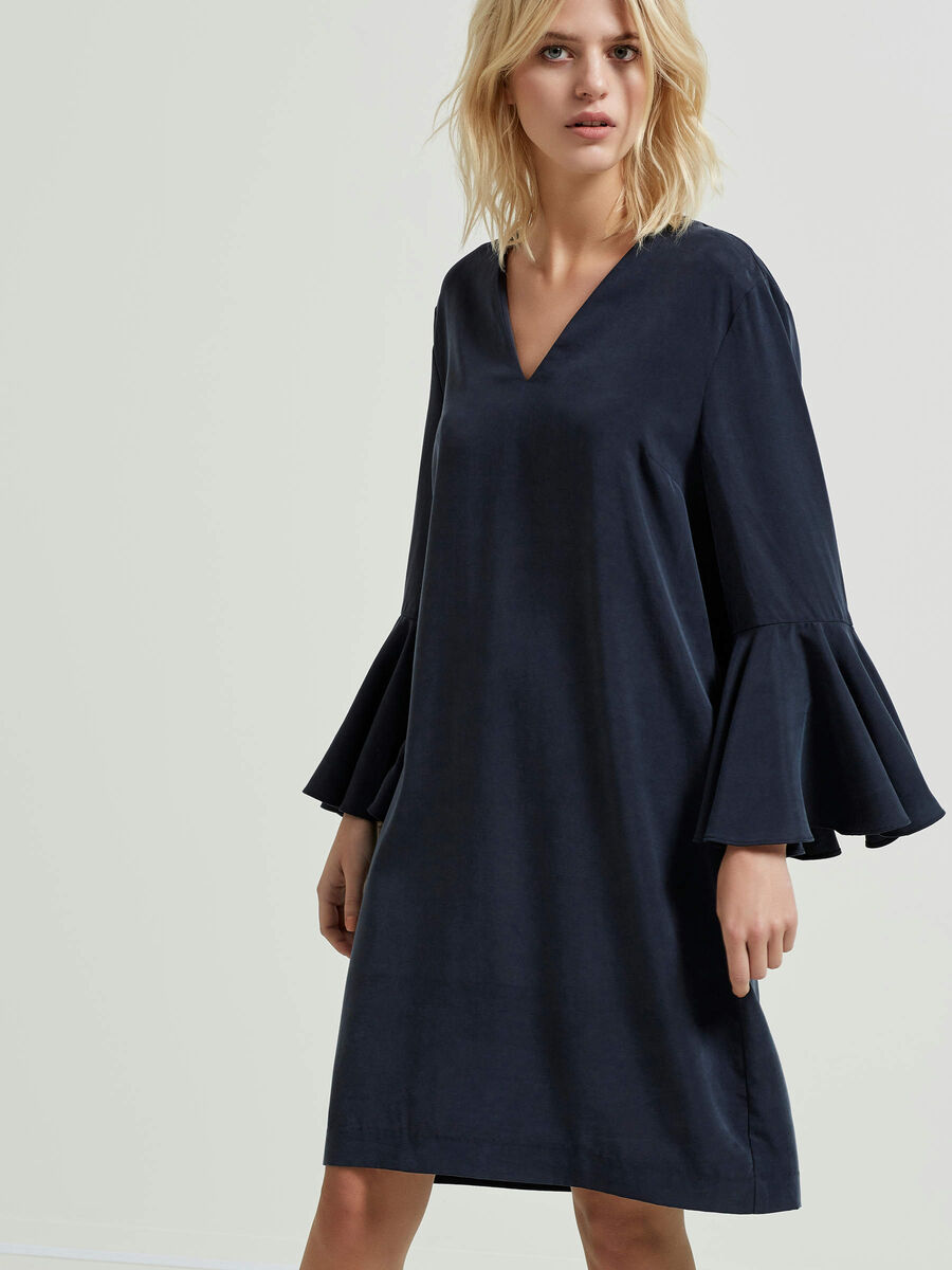 Selected BELL SLEEVED - DRESS, Dark Sapphire, highres - 16054451_DarkSapphire_003.jpg