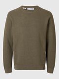 Selected 100% BAUMWOLL PULLOVER MIT RUNDHALSAUSSCHNITT, Vetiver, highres - 16094385_Vetiver_1154769_001.jpg