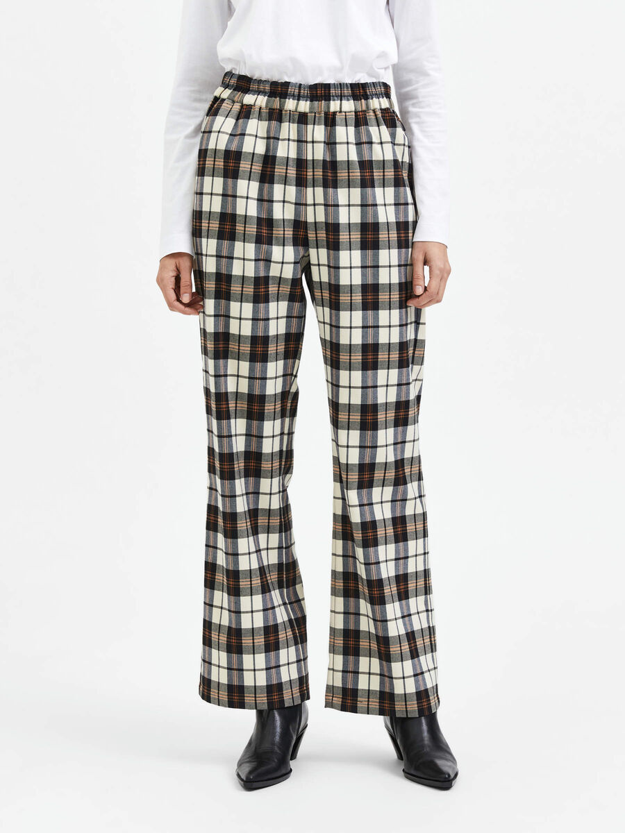 Selected CHECKED STRAIGHT LEG TROUSERS, Black, highres - 16086445_Black_966742_003.jpg