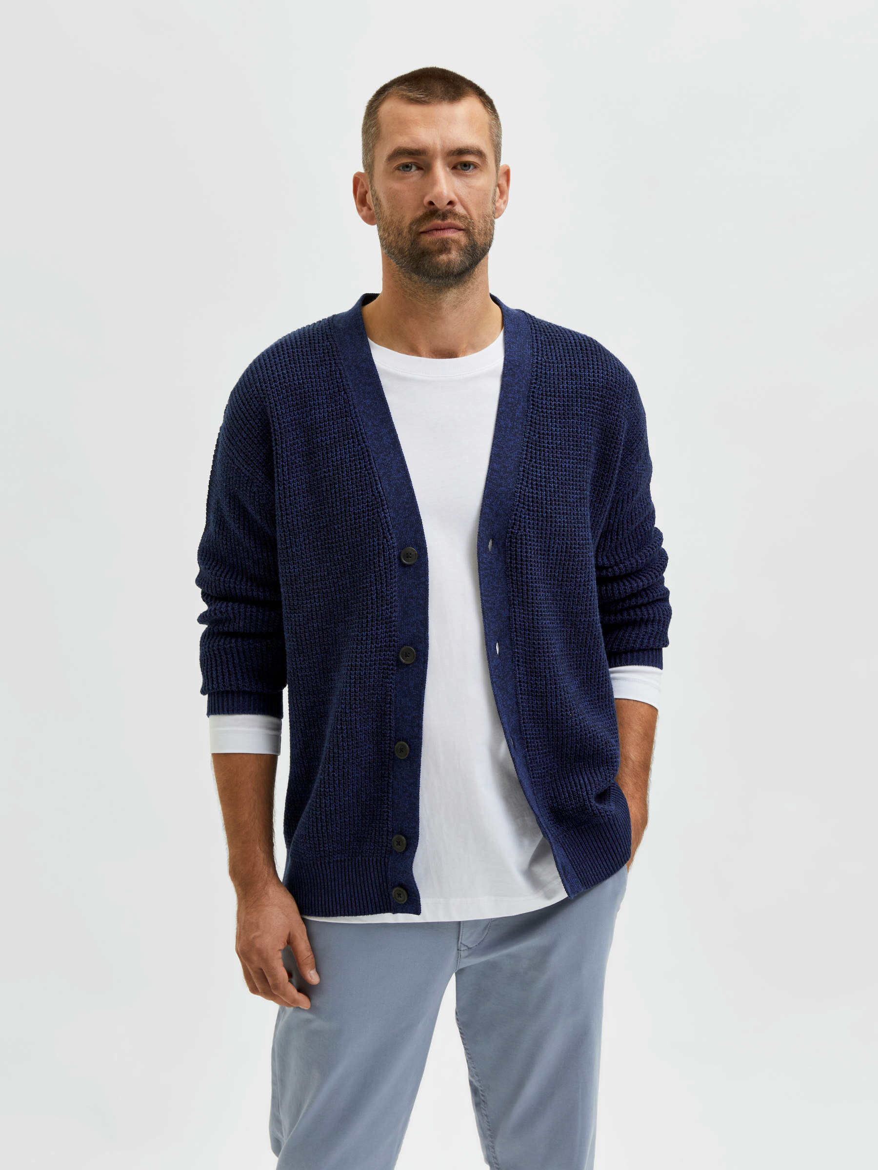 mens button through cardigans