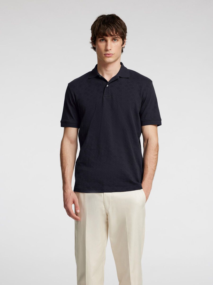 Selected JACQUARD POLO SHIRT, Sky Captain, highres - 16096767_SkyCaptain_003.jpg