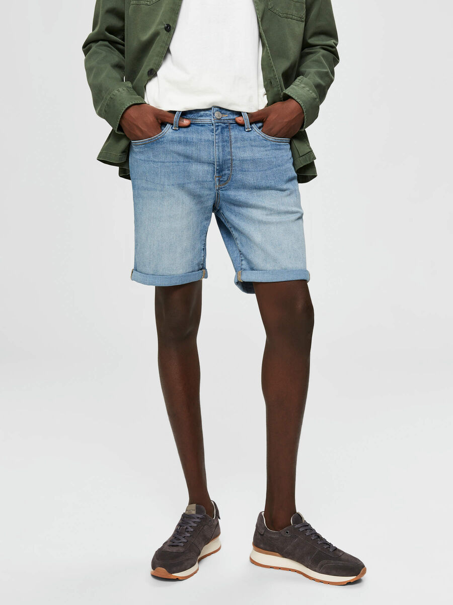 Selected SUPER STRETCH - DENIM SHORTS, Light Blue Denim, highres - 16071936_LightBlueDenim_003.jpg