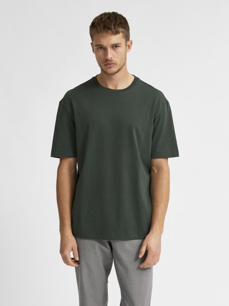 Selected LOOSE FIT ORGANIC COTTON 200G T-SHIRT, Sycamore, highres - 16077361_Sycamore_003.jpg