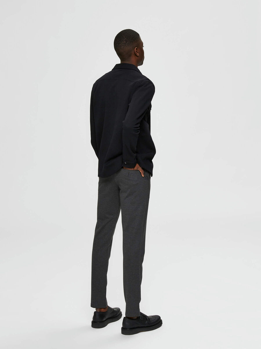 Selected SLIM FIT BUKSER MED FLEX FIT, Dark Grey, highres - 16074058_DarkGrey_004.jpg