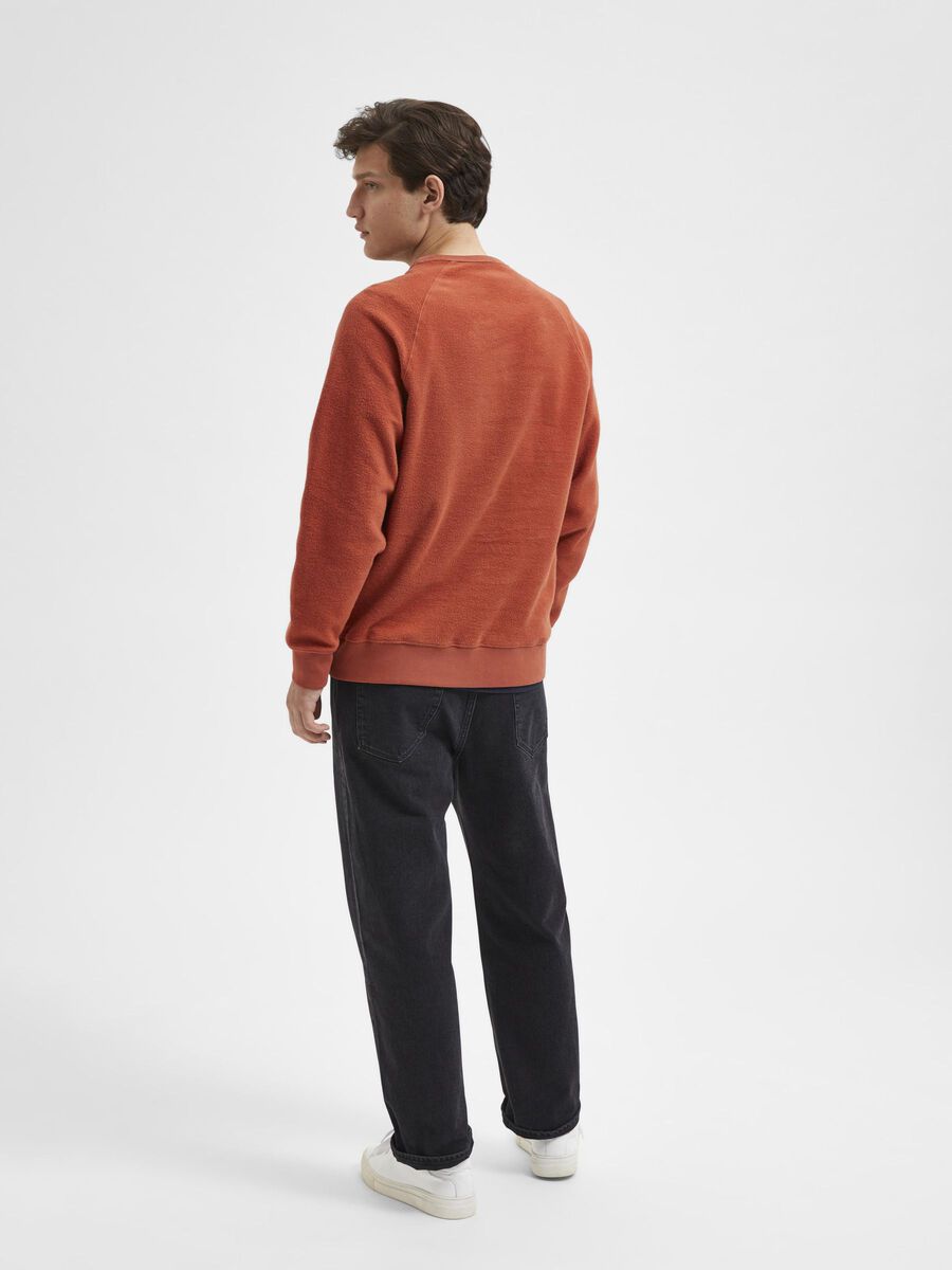 Selected BRUSHED SWEATSHIRT, Baked Clay, highres - 16087860_BakedClay_004.jpg