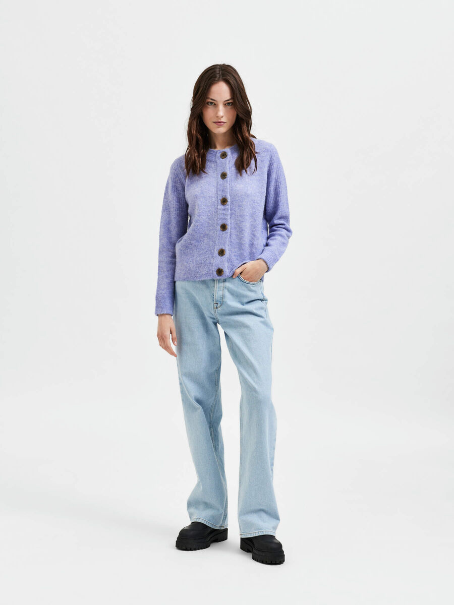 Selected LONG-SLEEVED KNITTED CARDIGAN, Jacaranda, highres - 16065511_Jacaranda_980338_005.jpg