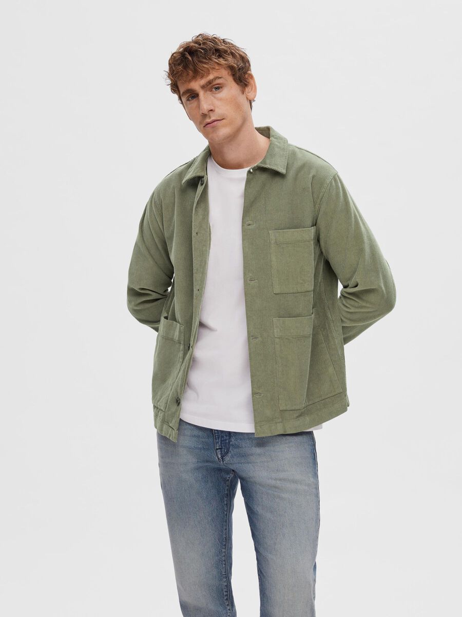 Selected CORDUROY OVERSHIRT, Vetiver, highres - 16090174_Vetiver_003.jpg